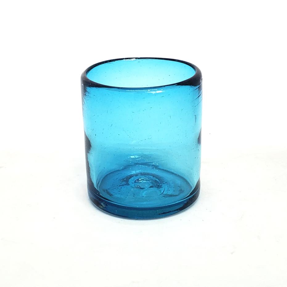 Sale Items / Solid Aqua Blue 9 oz Short Tumblers (set of 6) / Enhance your favorite drink with these colorful handcrafted glasses.